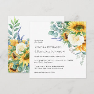 Invitación Boda floral de flores de boho rustico