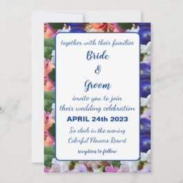 Invitación Boda Floral de flores de colores