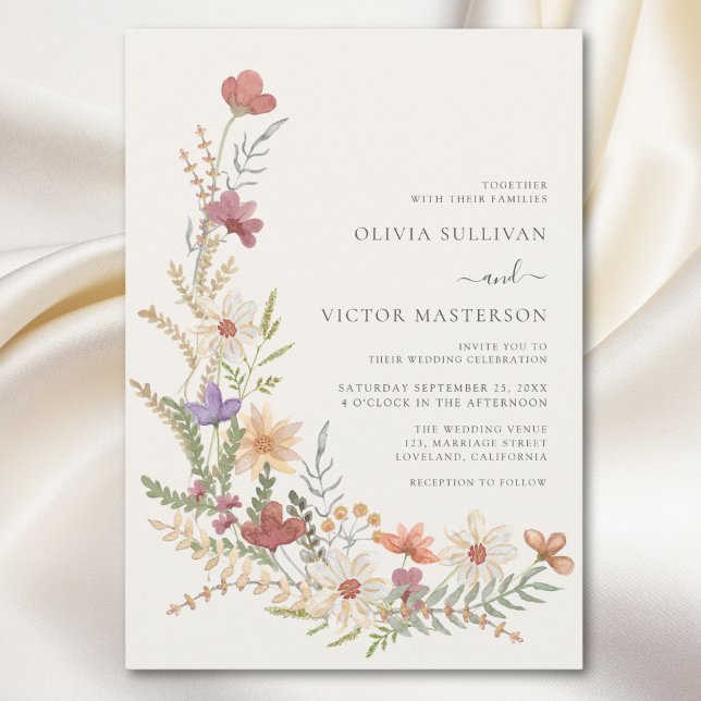 Invitación Boda Floral de flores silvestres (Subido por el creador)
