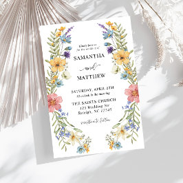 Invitación Boda floral de flores silvestres de color boho mod