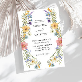 Invitación Boda floral de flores silvestres de color boho mod