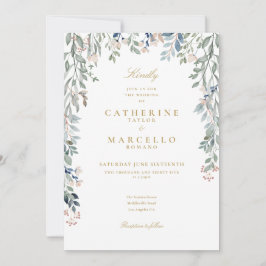 Invitación Boda Floral De Flores Silvestres De Oro