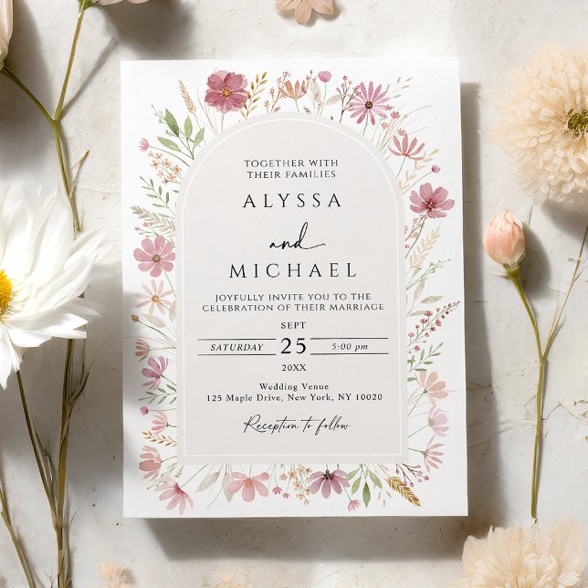 Invitación Boda floral de flores silvestres de otoño (Subido por el creador)