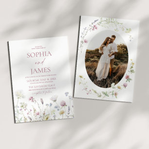 Invitación Boda Floral de Flores Silvestres Elegantes