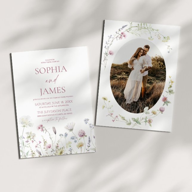 Invitación Boda Floral de Flores Silvestres Elegantes (Subido por el creador)