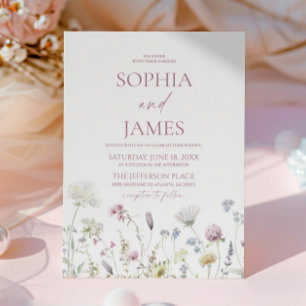 Invitación Boda Floral de Flores Silvestres Elegantes