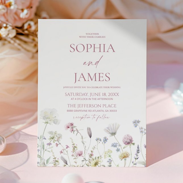 Invitación Boda Floral de Flores Silvestres Elegantes (Subido por el creador)