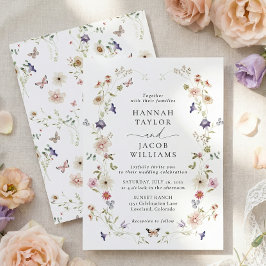 Invitación Boda floral de flores silvestres elegantes