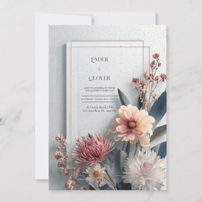 Invitación Boda floral de flores silvestres moderno (Anverso)