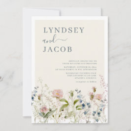 Invitación Boda floral de flores silvestres románticas