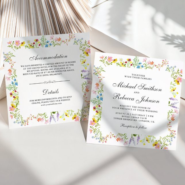 Invitación Boda floral de flores silvestres rústicas todo en  (Subido por el creador)