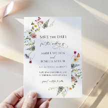 Boda floral de flores silvestres salva la fecha