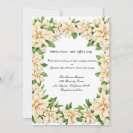 Invitación Boda Floral de Gardenia Blanca