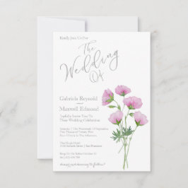 Invitación Boda floral de Geranium elegante simple