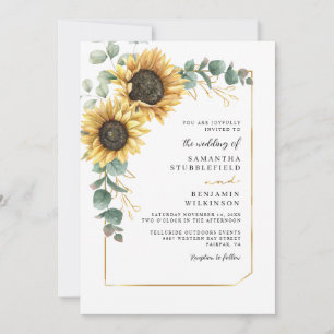 Invitación Boda floral de girasol