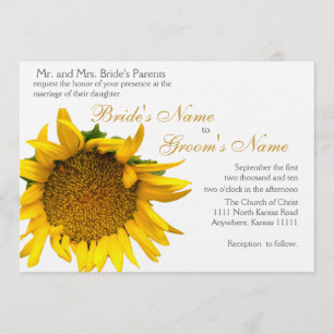 Invitación Boda floral de girasol