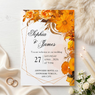 Invitación Boda Floral de Girasoles