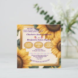 Invitación Boda floral de girasoles