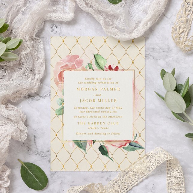 Invitación Boda Floral de Gold Garden (Subido por el creador)