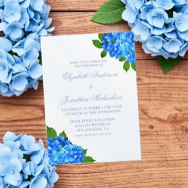 Invitación Boda floral de Hortensia Azul