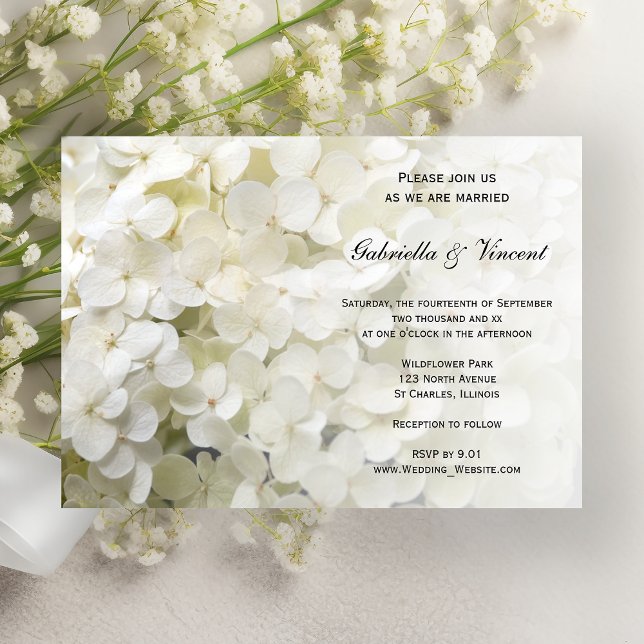 Invitación Boda floral de Hydrangea blanca (Subido por el creador)