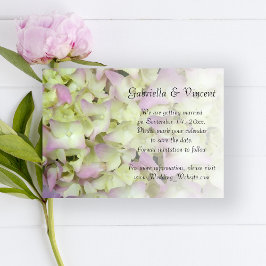 Invitación Boda floral de Hydrangea casi rosa salva la fecha