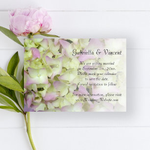 Invitación Boda floral de Hydrangea casi rosa salva la fecha