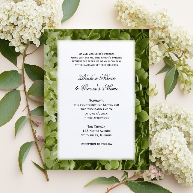 Invitación Boda floral de Hydrangea verde (Subido por el creador)