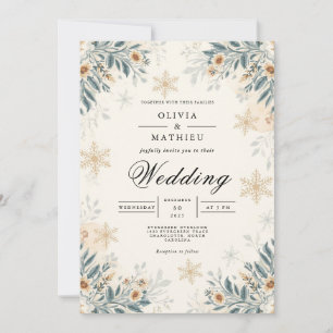 Invitación Boda Floral de invierno escarpado