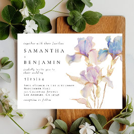 Invitación Boda floral de iris elegante