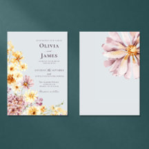 Boda floral de jardín azul polvoriento moderno