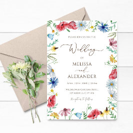 Invitación Boda floral de jardín boho de flor silvestre
