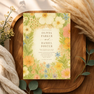 Invitación Boda floral de jardín botánico de flores silvestre