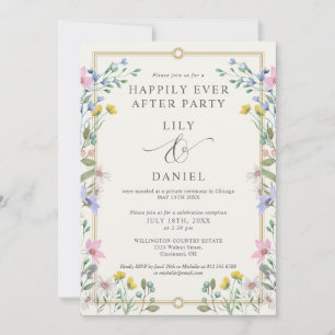 Invitación Boda Floral De Jardín Campestre Feliz Para Siempre