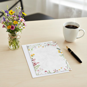 Invitación Boda floral de jardín con presupuesto en blanco