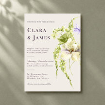 Boda floral de jardín verde lavanda moderno