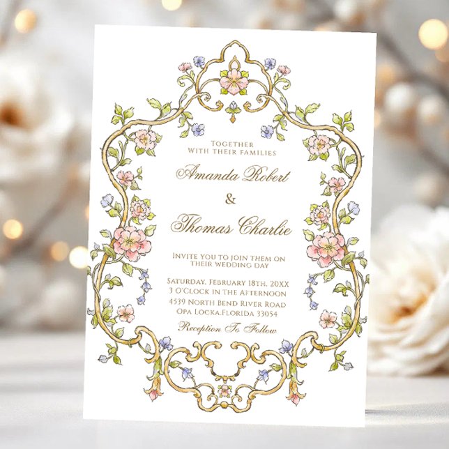 Invitación Boda floral de jardín vintage (Subido por el creador)