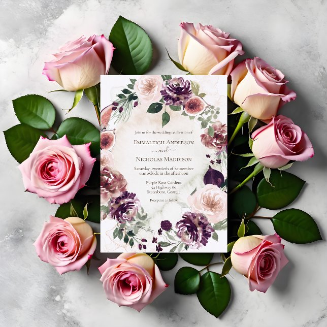 Invitación Boda floral de la elegancia otoñal (Subido por el creador)