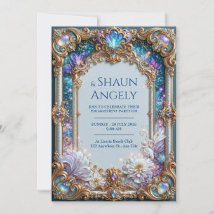 Invitación Boda floral de la galaxia de amatista