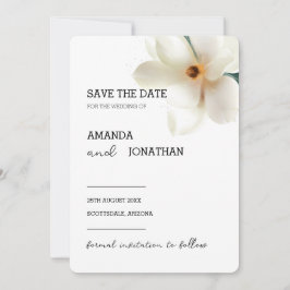 Invitación Boda floral de la Magnolia Blanca Guardar la tarje