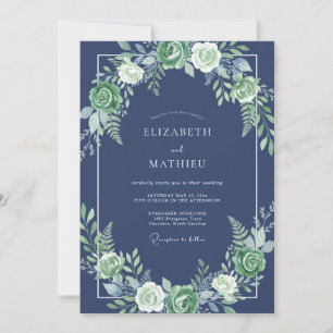 Invitación Boda floral de la marina