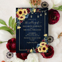 Boda Floral de la Marina del Sol Azul de Borgoña