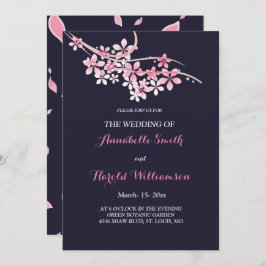 Invitación Boda floral de la marina rosa