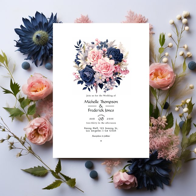 Invitación Boda floral de la Marina y Rubor (Subido por el creador)