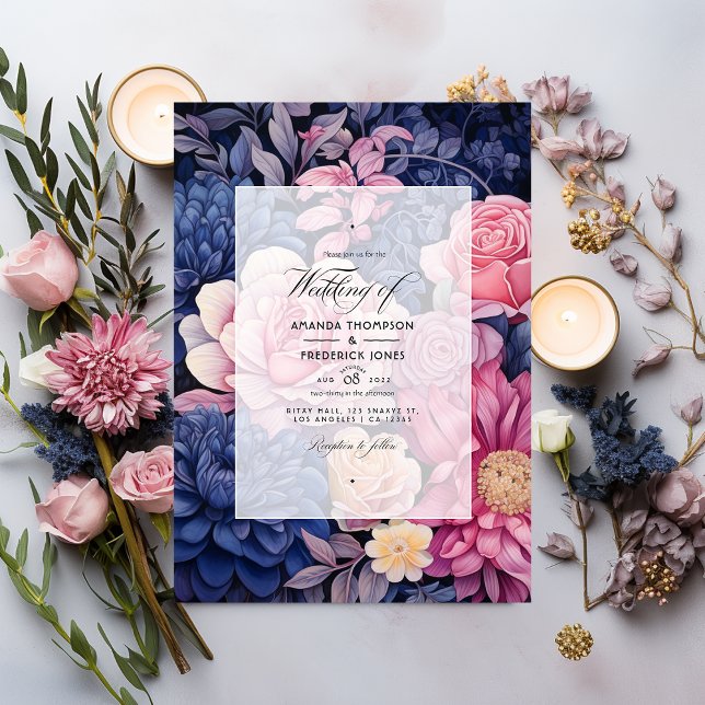 Invitación Boda floral de la Marina y Rubor (Subido por el creador)