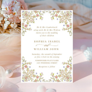 Invitación Boda Floral de la orden victoriana Grace Pastel