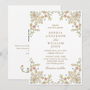 Invitación Boda Floral de la orden victoriana Grace Pastel