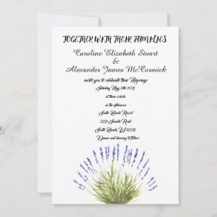 Invitación Boda floral de las hierbas de lavanda acuarela