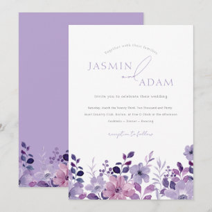 Invitación Boda floral de lavanda elegante
