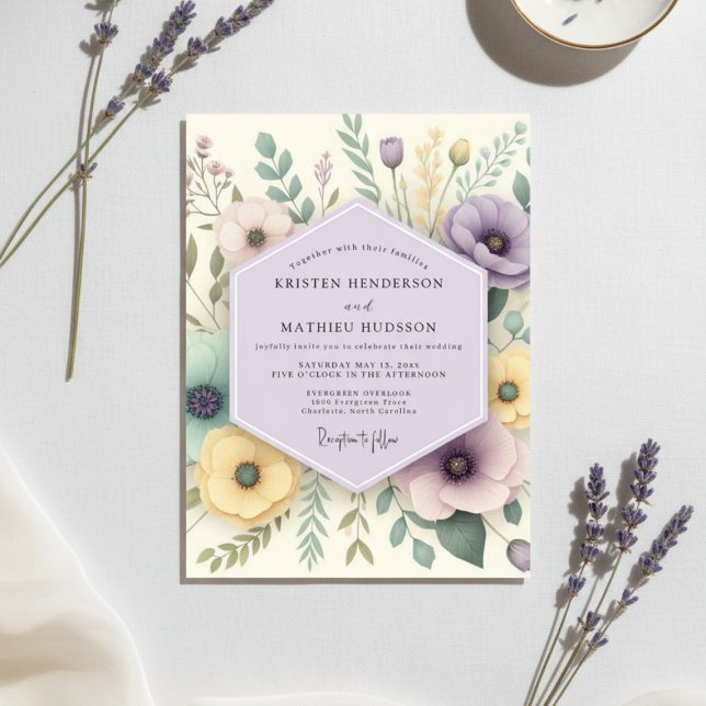 Invitación Boda Floral de Lavanda en el Bosque (Subido por el creador)